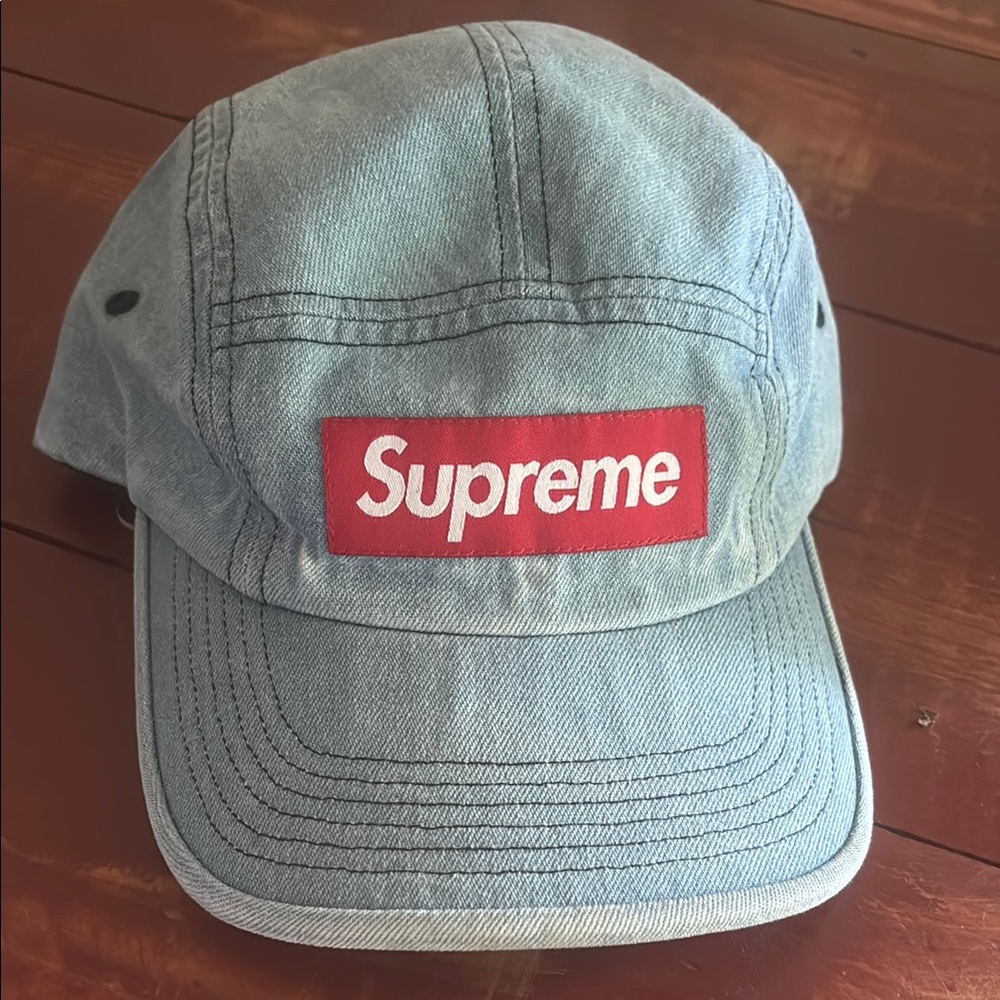 Supreme Denim Hat red box logo